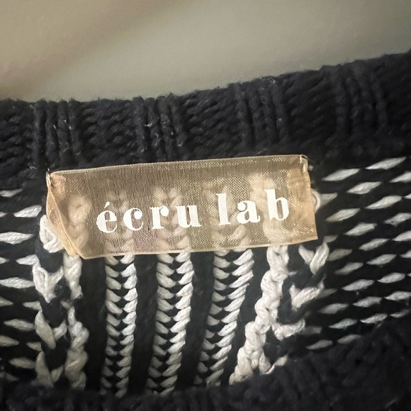 Ecru Lab Blue/White/Cream Women's Sweater - Picture 6 of 7